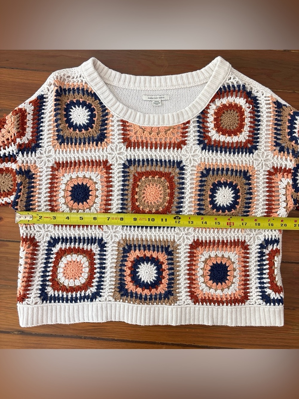 Crochet Square-Pattern Sweater - Picture 4 of 5